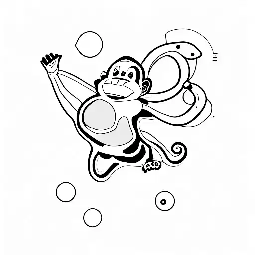 skydiving monkey tattoo design idea
