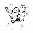 skydiving monkey tattoo design idea