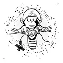 skydiving monkey tattoo design idea