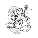 skydiving monkey tattoo design idea