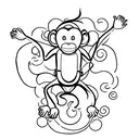 skydiving monkey tattoo design idea