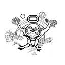 skydive monkey tattoo design idea
