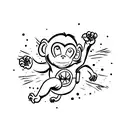 skydive monkey tattoo design idea