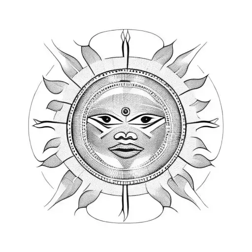 filipino tribal with sun tattoo design idea