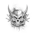 broken evil tattoo design idea