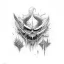 broken evil tattoo design idea