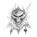 broken evil tattoo design idea