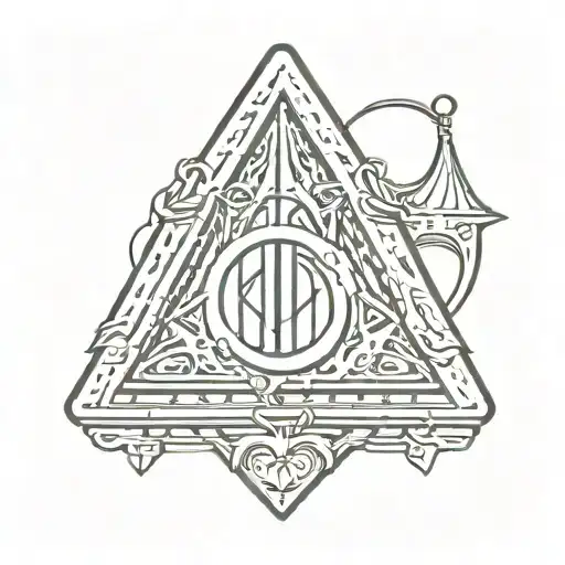 "harry potter deathly hallows" symbol incorporated in a star trek badge tattoo design idea