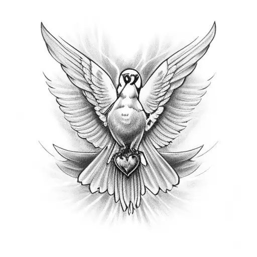 Holy spirit passion heart tattoo design idea
