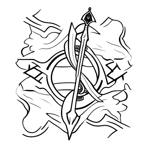 Bow and arrow tattoo design idea