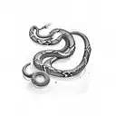 knife with snake wrapped around  tattoo design idea