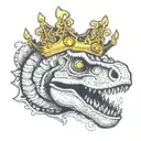 Dino with crown made tattoo design idea