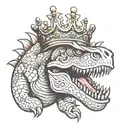 Dino with crown made tattoo design idea