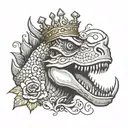 Dino with crown made tattoo design idea