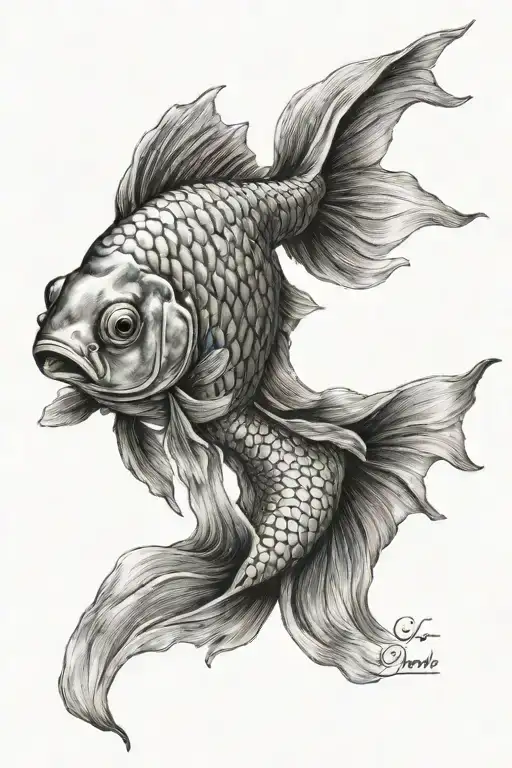 goldfish tattoo design idea