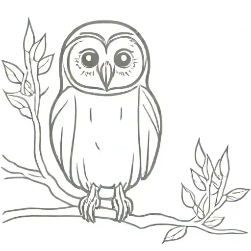 a cute tawny owl tattoo design idea