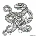 snake skeleton long tattoo design idea