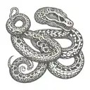 snake skeleton long tattoo design idea