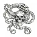 snake skeleton long tattoo design idea