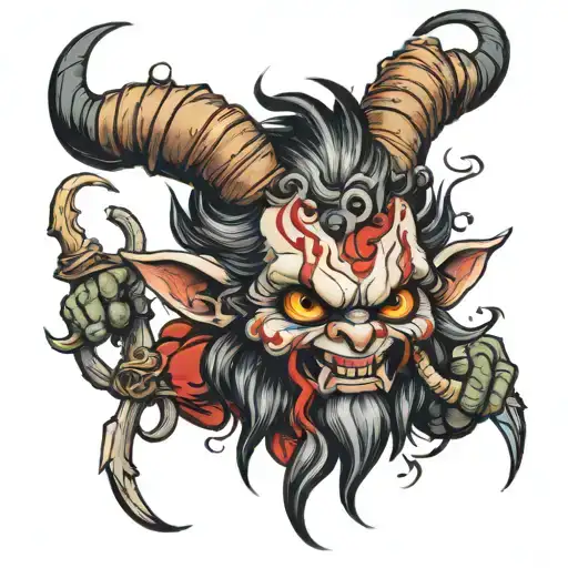 Baby krampus tattoo design idea