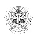 Ganesha fineline tattoo design idea