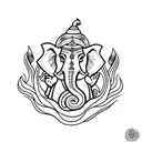 Ganesha fineline tattoo design idea