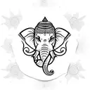 Ganesha fineline tattoo design idea