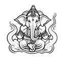 Ganesha fineline tattoo design idea