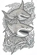 shark coming out of San Jose, CA tattoo design idea