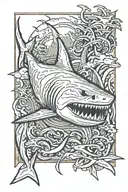 shark coming out of San Jose, CA tattoo design idea