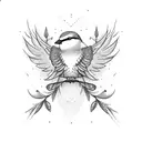bird with name Esperanza tattoo design idea