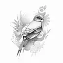 bird with name Esperanza tattoo design idea