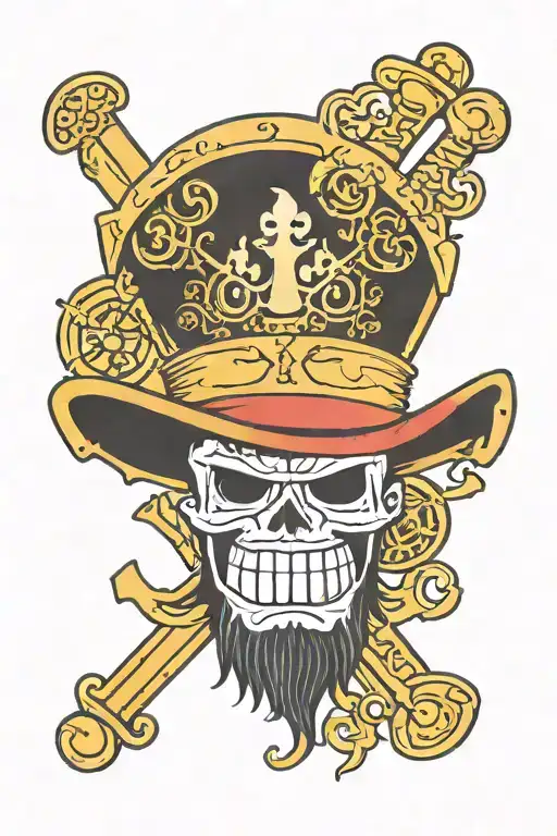 one piece whitebeard logo with a blackwork style tattoo design idea