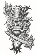 whitebeard emblem with whitebeard character from one piece tattoo design idea