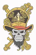 one piece whitebeard logo with a blackwork style tattoo design idea