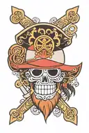 one piece whitebeard logo with a blackwork style tattoo design idea