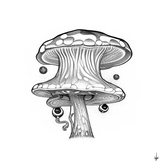 psychadelic mushroom frog tattoo design idea