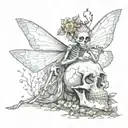 fairy skeleton tattoo design idea