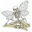 fairy skeleton tattoo design idea