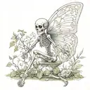 fairy skeleton tattoo design idea