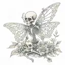 fairy skeleton tattoo design idea