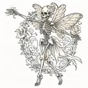 fairy dancing skeleton tattoo design idea