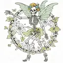 fairy dancing skeleton tattoo design idea