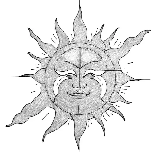 Sun and Moon tattoo design idea