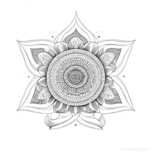mandala with flowers  tattoo design idea