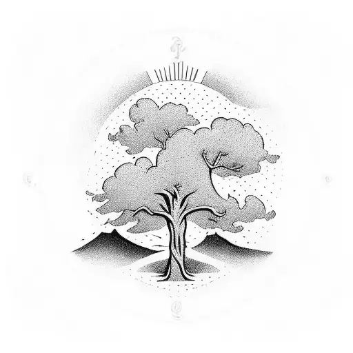 Tree,cross sign ,animal tattoo design idea