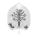 Tree,cross sign ,animal tattoo design idea