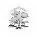 Tree,cross sign ,animal tattoo design idea