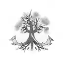 Tree,cross sign ,animal tattoo design idea