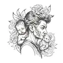 life and baby boy tattoo design idea
